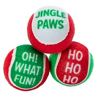 Christmas Tennis Balls Dog Toys 3-Count