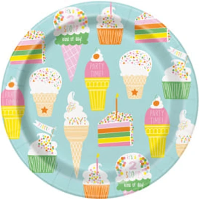 9in Paper Plates 8-Count - Sweets Birthday
