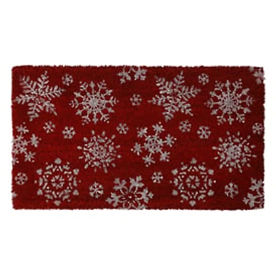 Holiday Snowflake Coir Mat 28in x 16in