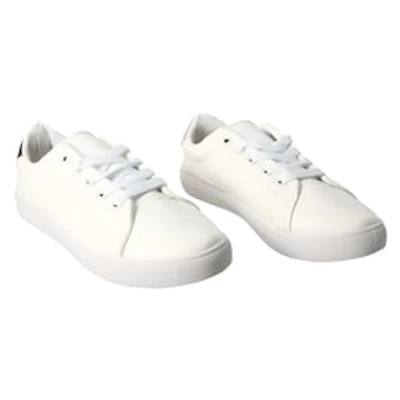 Ladies Metallic Pink Faux Leather Sneakers