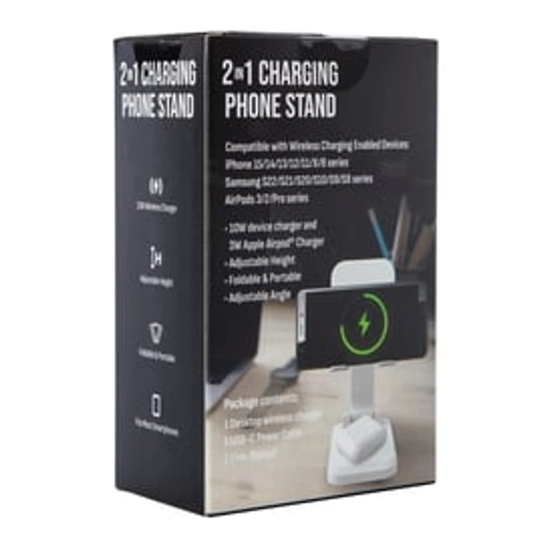 13W 2-In-1 Charging Phone Stand