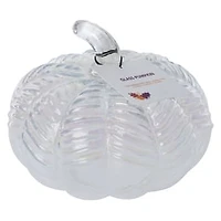 Etched Glass Pumpkin Decoration 6in