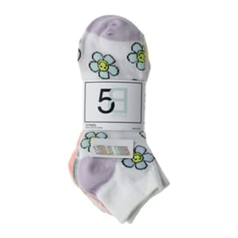 Ladies Retro Low-Cut Socks 10-Pack