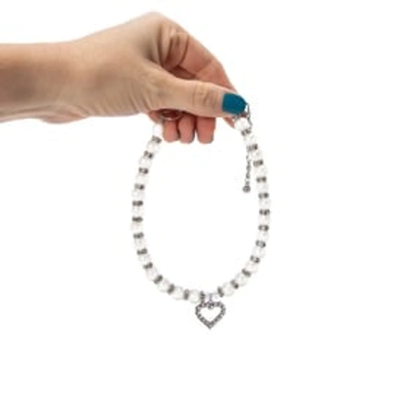 Pearl & Heart-Charm Pet Jewelry - Small