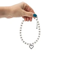 Pearl & Heart-Charm Pet Jewelry - Small