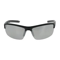 Young Mens Half Rim Sports Wrap Sunglasses