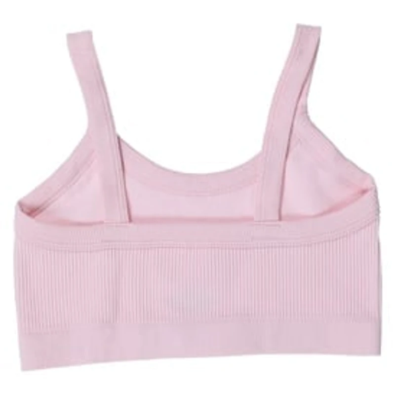Pink Ribbed Scoop-Neck Bralette