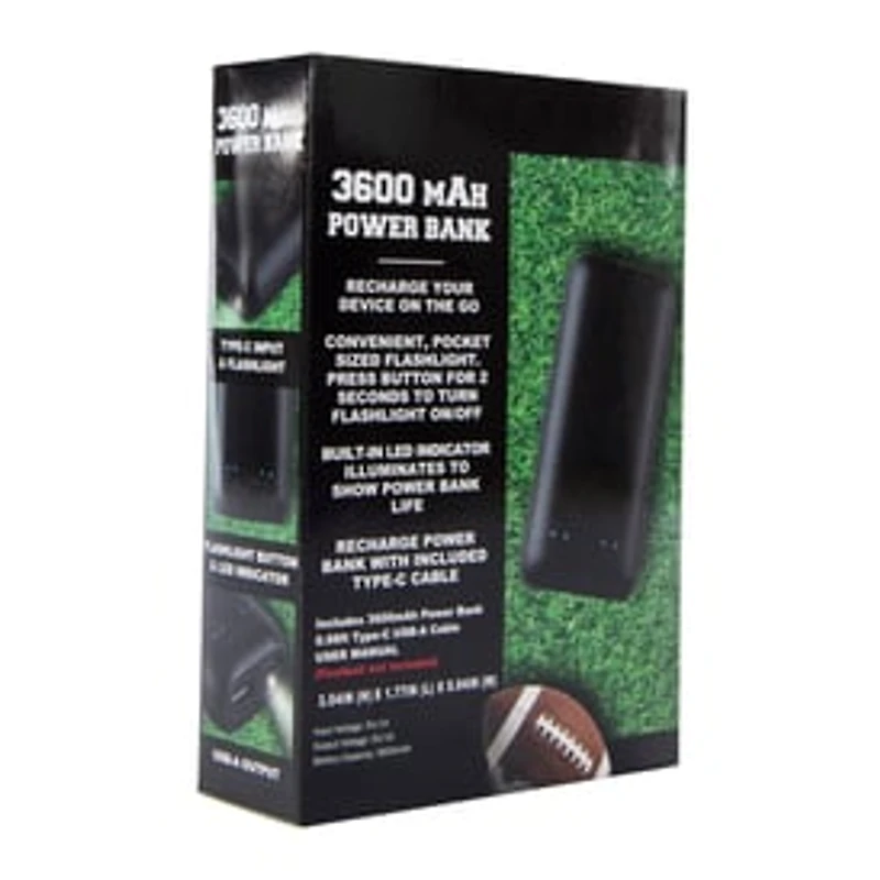 3600mAh Power Bank Charger With Flashlight