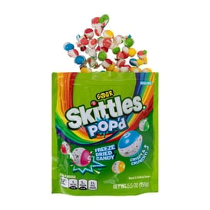 Skittles® Sour Pop'd Freeze Dried Candies 5.5oz