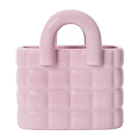 Cermaic Pink Purse Vase