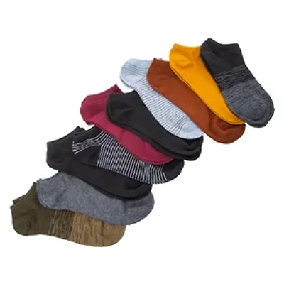 Ladies Jewel Tone No-Show Socks 10-Pack
