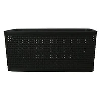Medium Woven Plastic Storage Bin 9.6in x 7.5in