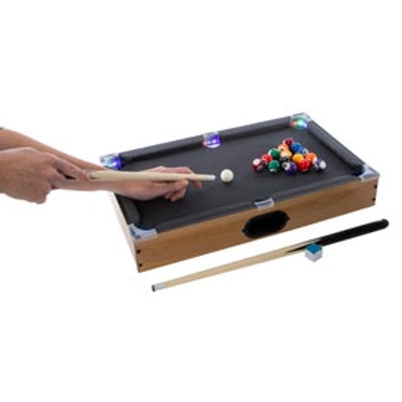 Tabletop Light Up Pool Table 20in x 12in