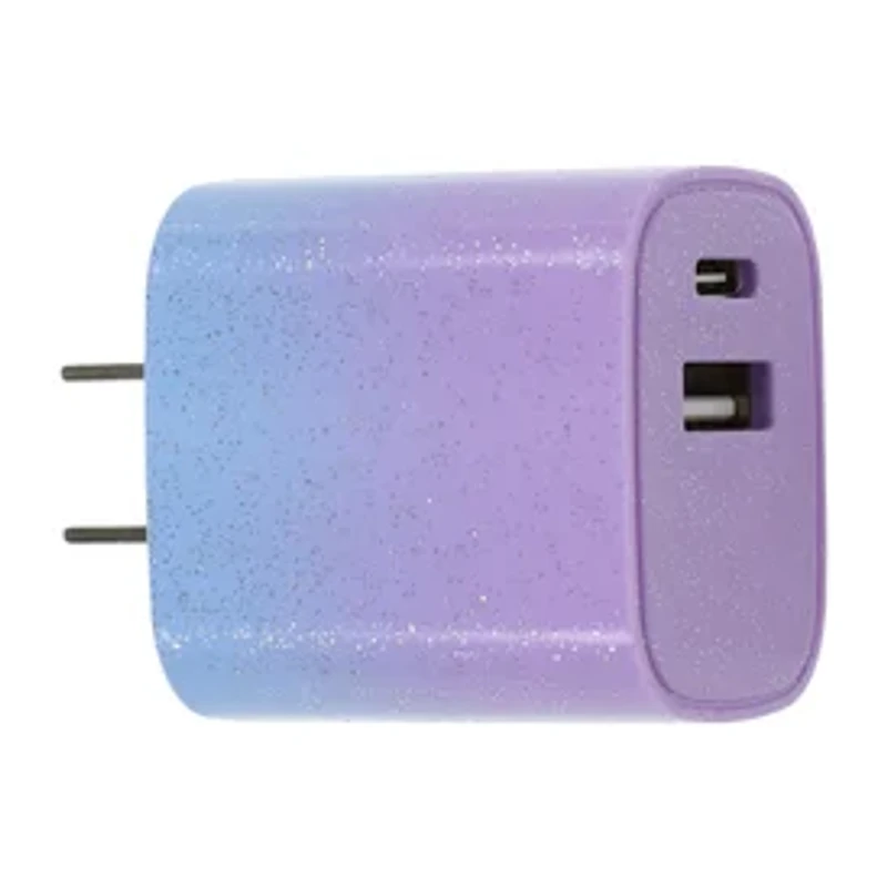 USB-C + USB-A Port Sparkle Wall Charger