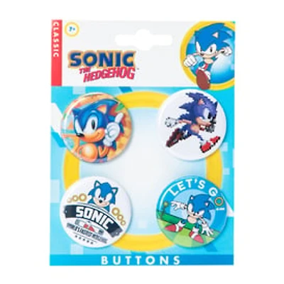 Character Button Pins 4-Count