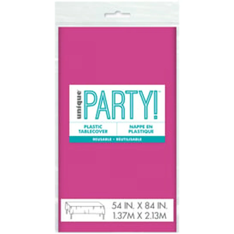 Unique® Party!™ Pink Plastic Table Cover 54in x 84in