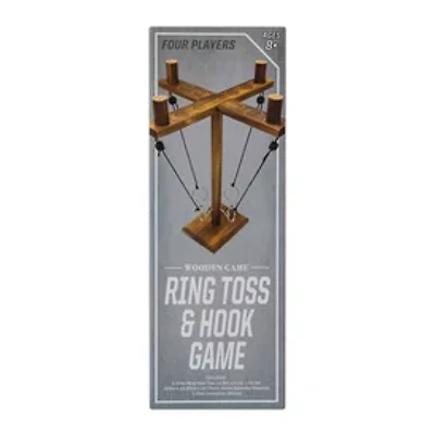 Wooden Ring Toss & Hook Game