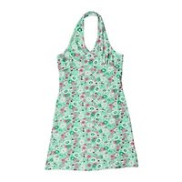 Green Floral Halter Dress