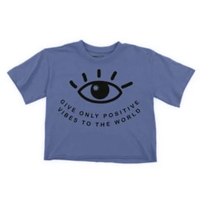 Juniors 'Positive Vibes' Cropped Graphic Tee
