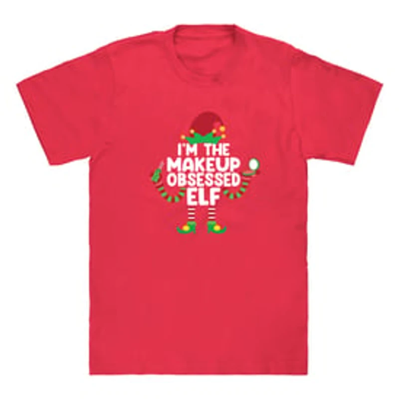 Makeup Obsessed Elf Christmas Graphic Tee
