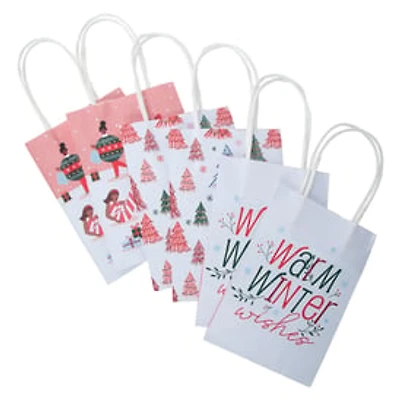 Holiday Small Gift Bag 6-Pack 4.5in x 6.5in