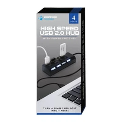4-Port High Speed USB Charging Hub With Power Switches