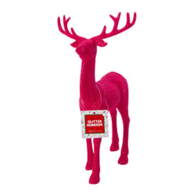 Holiday Glitter Reindeer Decor 12.8in