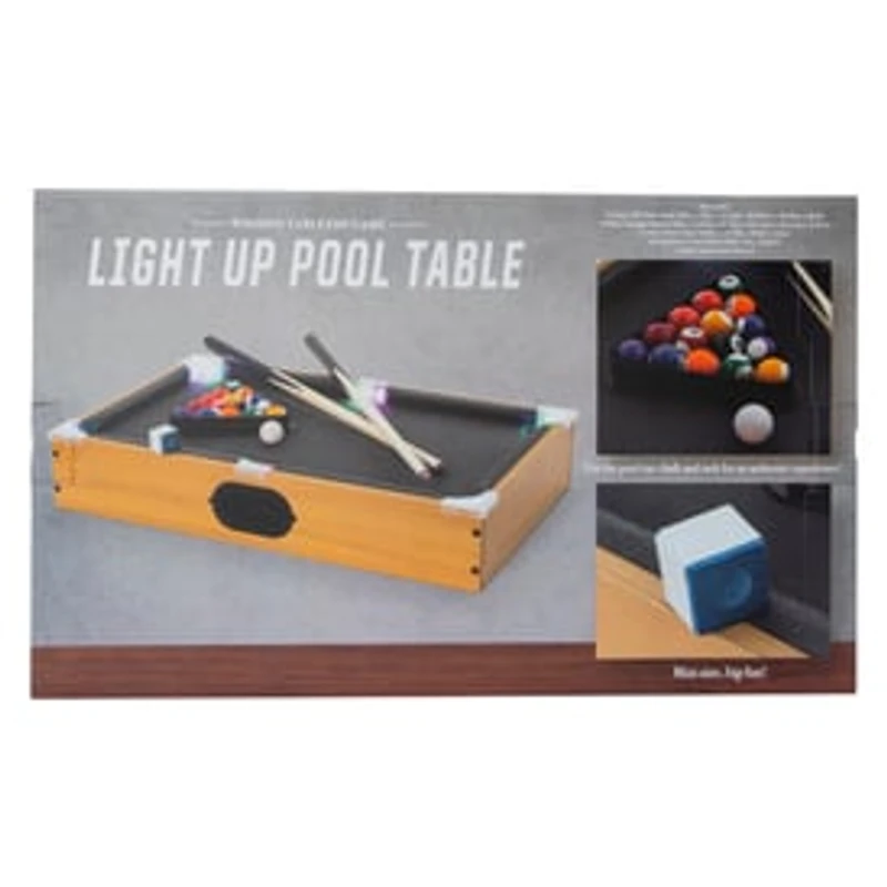 Tabletop Light Up Pool Table 20in x 12in
