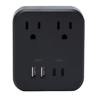 15W USB-C & USB Wall Charger With Outlets