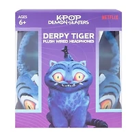 KPop Demon Hunters Derpy Tiger Plush Wired Headphones