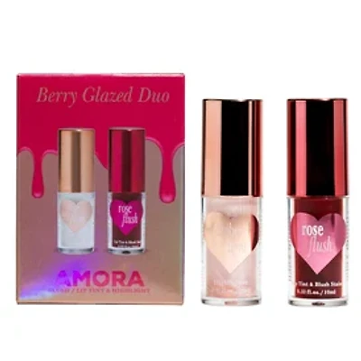 Amora Berry Glazed Duo Blush/Lip Tint & Highlight Set
