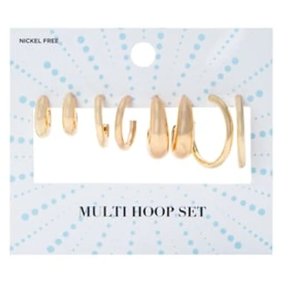 Gold Multi-Hoop Earring Set 4-Pack