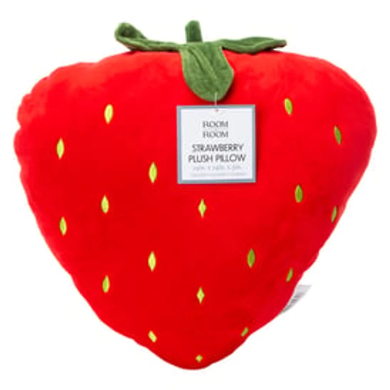 Strawberry Plush Pillow 14in x 14in