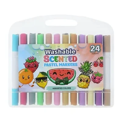 Washable Scented Pastel Markers 24-Pack