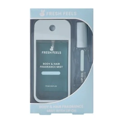 Fresh Feels Coconut Caramel Body & Hair Fragrance Mist With Lip Oil