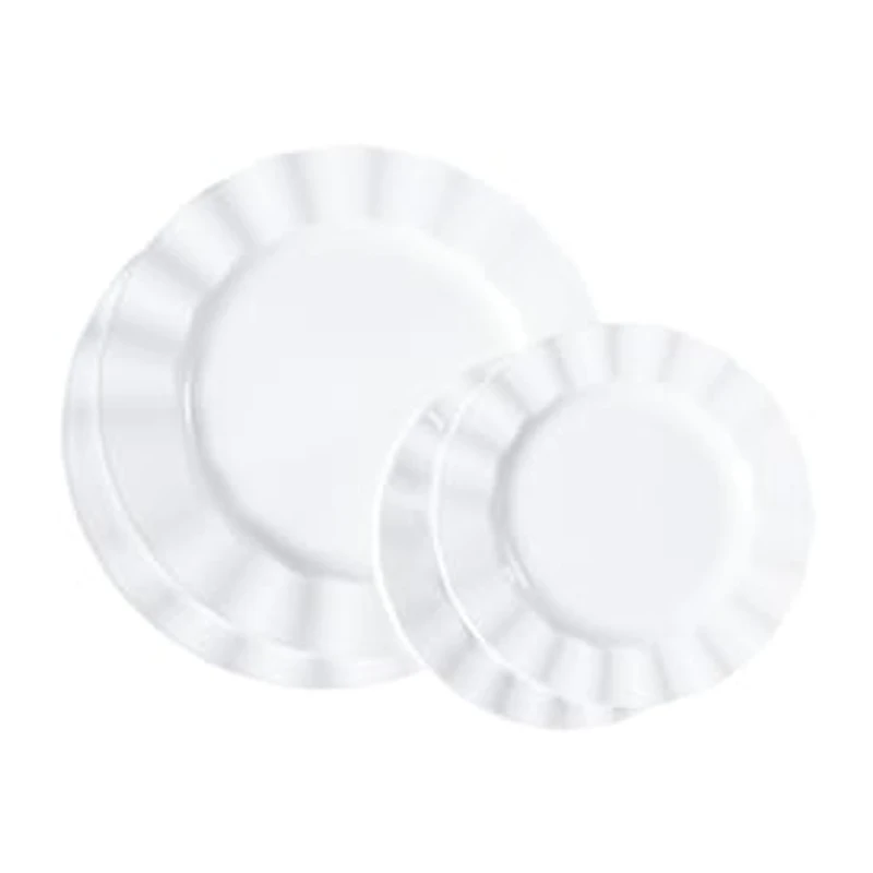 Cream Plastic Plate Set 20-Pack