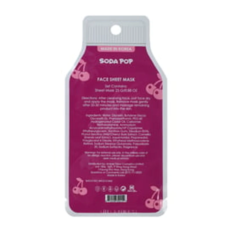 Soda Pop Cherry Face Sheet Mask 0.8oz