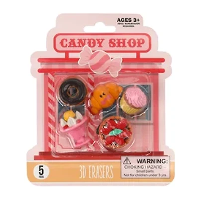 Novelty 3D Erasers 5-Pack