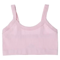 Pink Ribbed Scoop-Neck Bralette