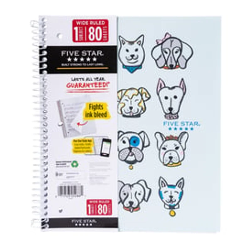 Five Star® Wide Ruled Notebook (Styles May Vary)