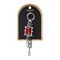 Charmed Red Gem Cluster Key Ring