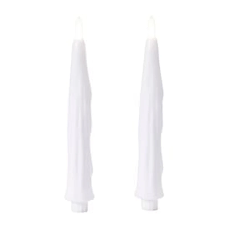 LED Ghost Tapered Candles 2-Pack