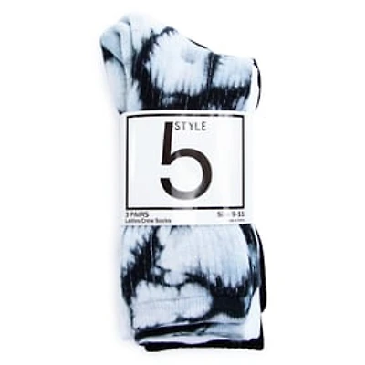 Ladies Tie Dye Crew Socks 3-Pack