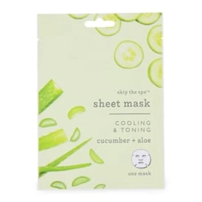 Skip The Spa™ Cooling & Toning Cucumber + Aloe Sheet Mask