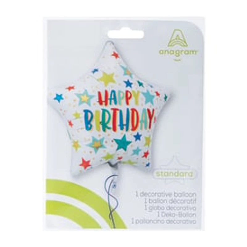 INFLATED Happy Birthday Star Standard Decorative Balloon