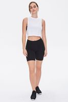 Women's Active Crew Neck Crop Top in White Medium