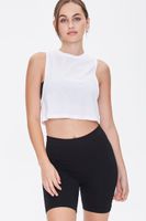 Women's Active Crew Neck Crop Top in White Medium