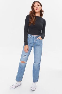 Women's Premium Baggy Jeans in Medium Denim, 31