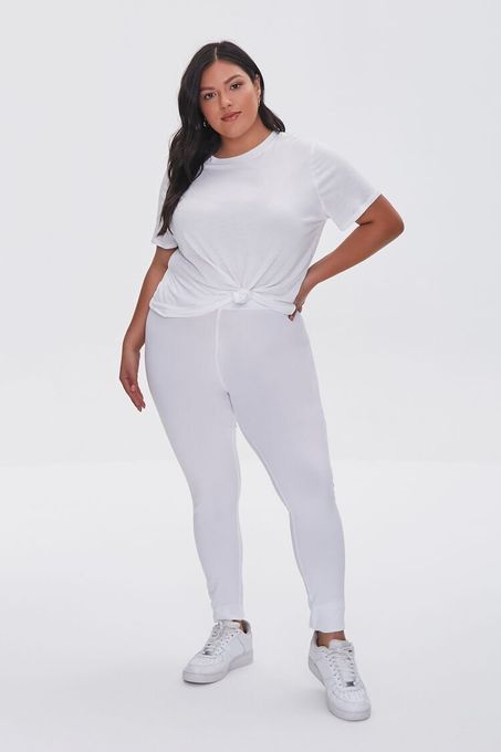 Women's Basic Organically Grown Cotton Leggings in White