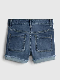 Kids High Rise Shortie Shorts